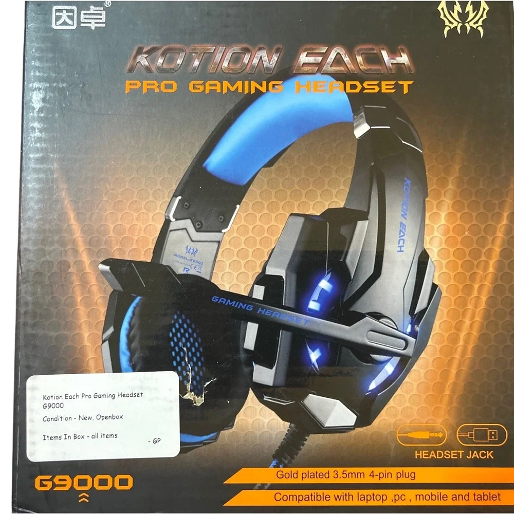 Kotion Each G9000 Pro Gaming Headset Black Blue LED Noise Cancelling Wired PC